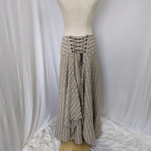 Designer ANNE Larochelle Long Beige Skirt Size 6